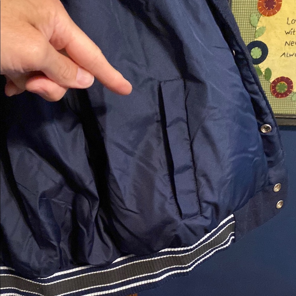 Navy Blue Varsity Jacket - Picture 5 of 6